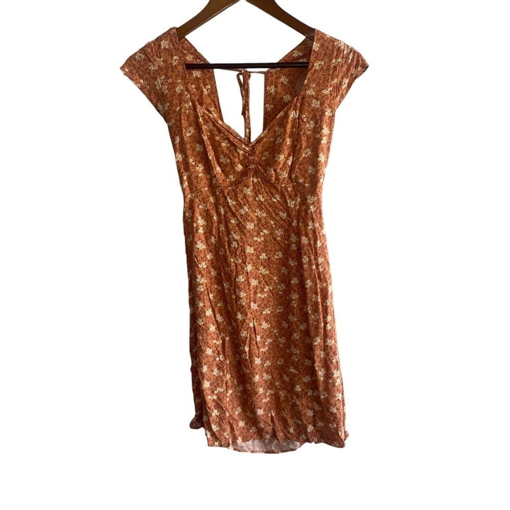 Aeropostale Orange & Pink Floral Cap Sleeve Dress
